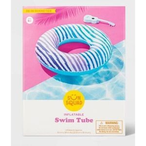 Sun Squad Inflatable float Swim Tube 36 Inches With Stripes